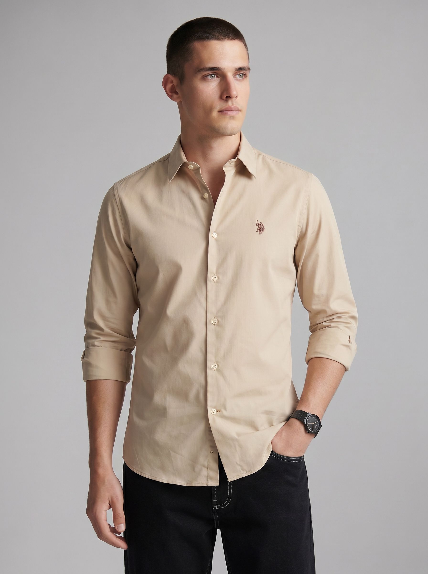 U.S. Polo Assn. Tailored Fit Pure Cotton Casual Shirt-picture-22