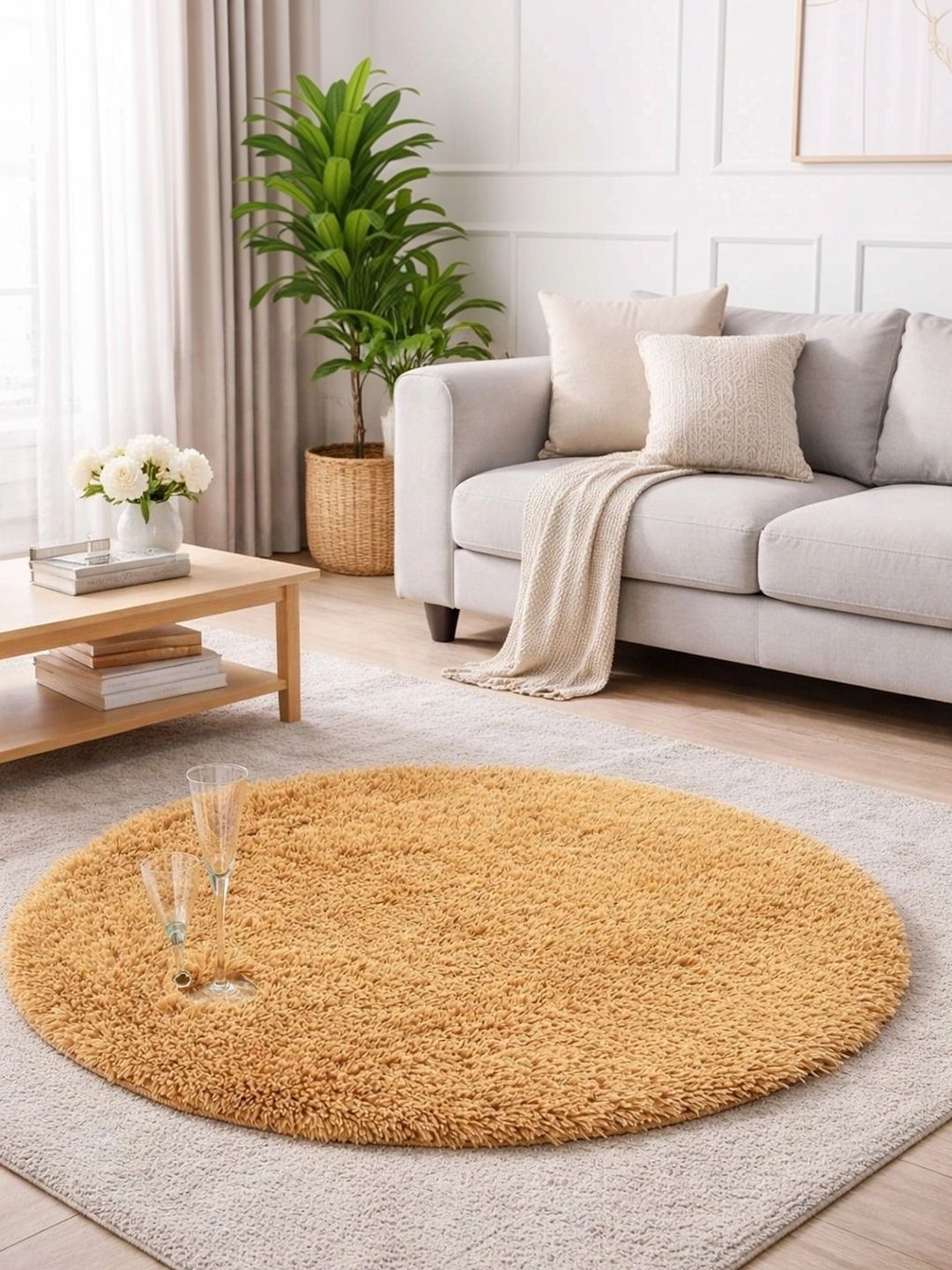 VIKCLIQUE Beige Ultra Soft Absorbent Anti-Skid Doormats-image-24