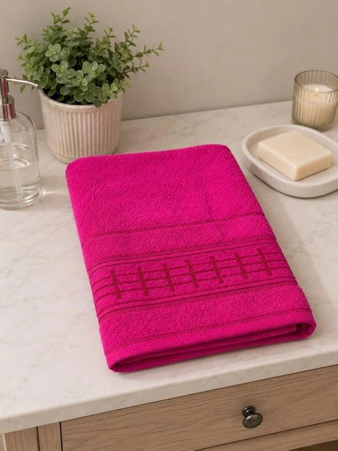 Devanjana Magenta 1 Printed Cotton 400 GSM Bath Towel-picture-36