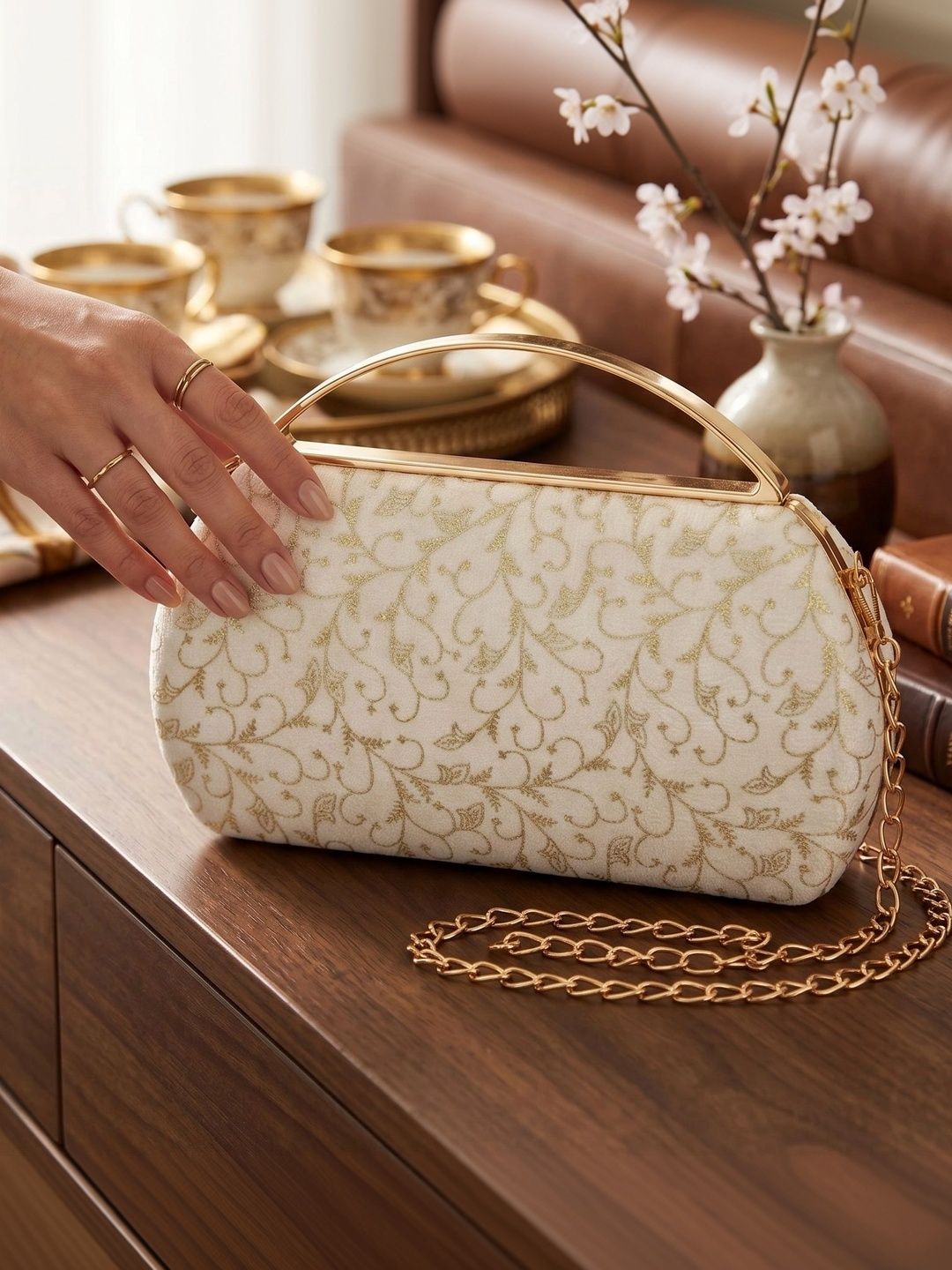 FOR THE BEAUTIFUL YOU Embroidered Embellished Box Clutch-picture-20