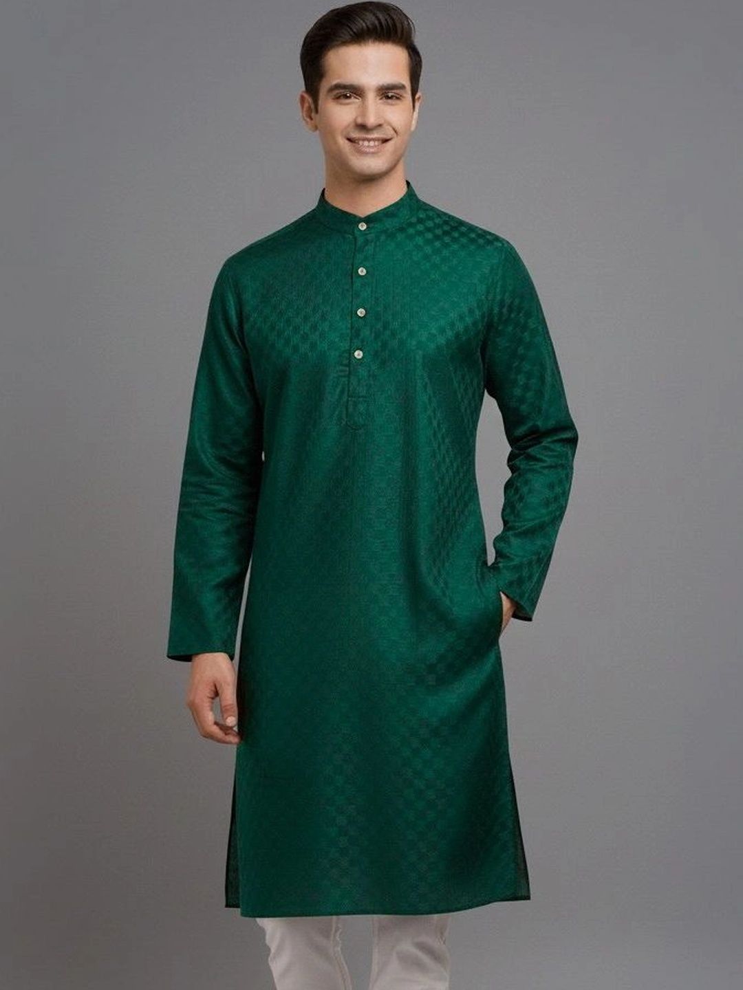 Tibra Collection Men Jacquard Kurta-picture-12