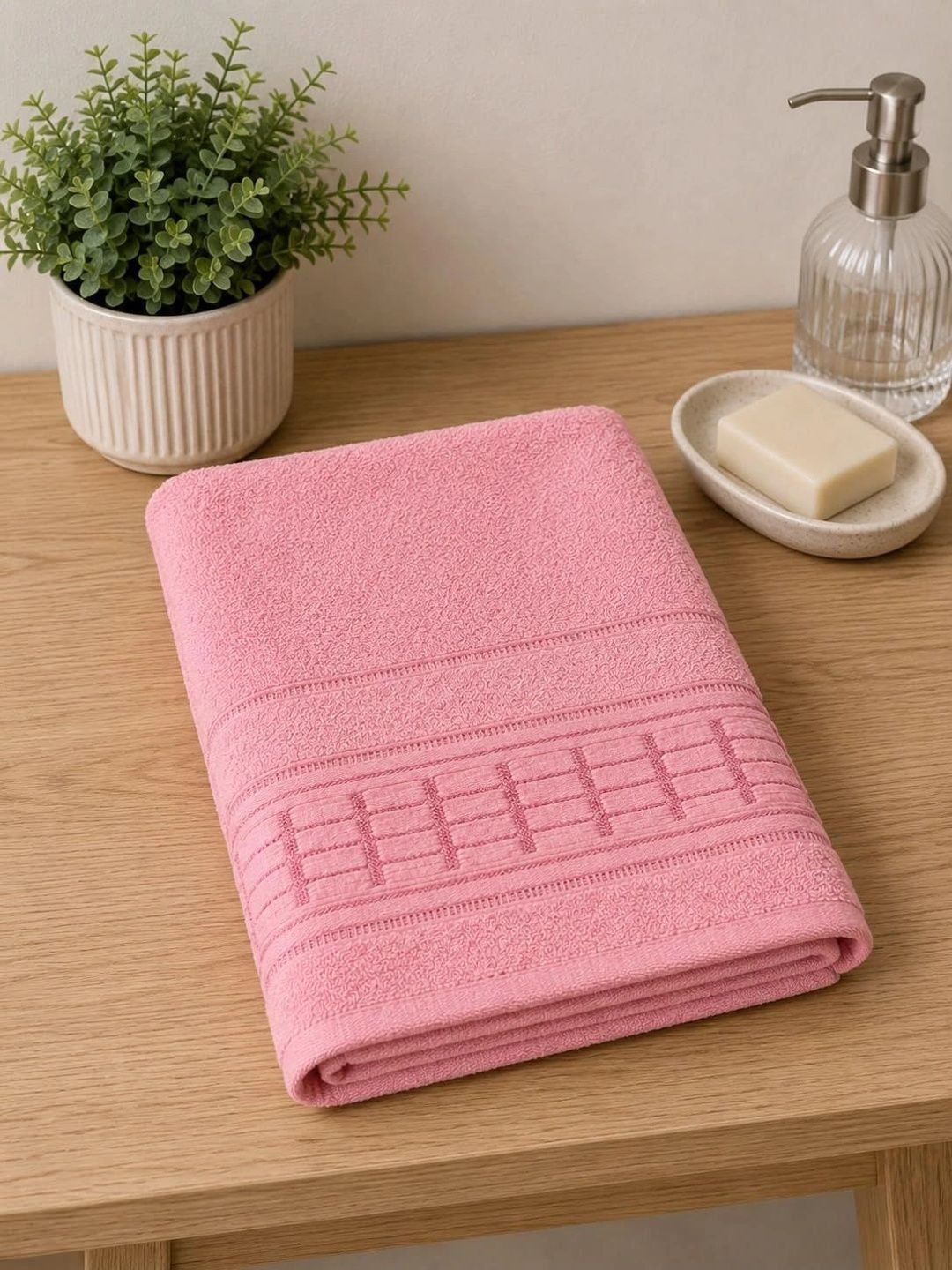 Devanjana Pink 1 Printed Cotton 400 GSM Bath Towel-picture-31