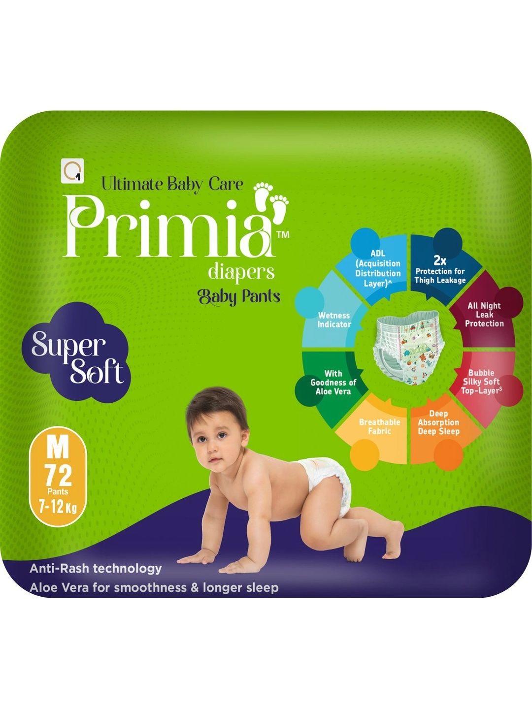 Primia Baby Diaper Pants with Aloe Vera & Anti -Rash Technology - 72Pcs-picture-10
