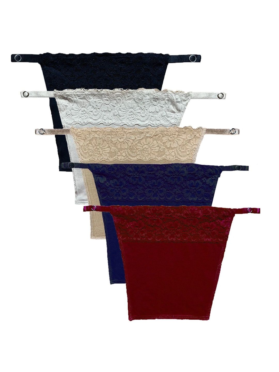 Fimalia Pack Of 5 Anti-Peep Lace Camisoles-picture-55