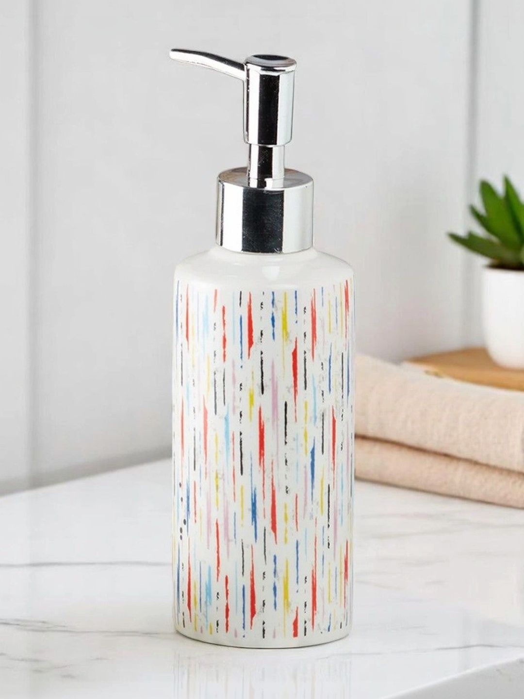 Kookee Multicoloured Abstract Ceramic Soap Dispenser-image-42