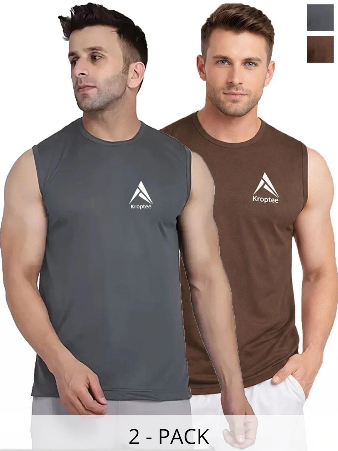 Kroptee Pack of 2 Cotton Blend Gym Vest-picture-25
