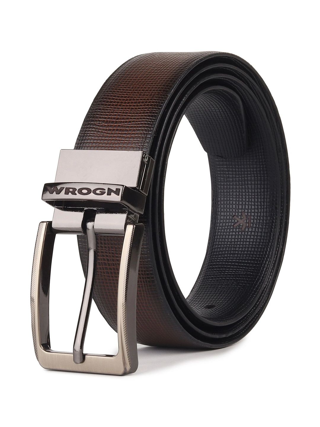WROGN Men Textured Leather Reversible Belt-picture-21