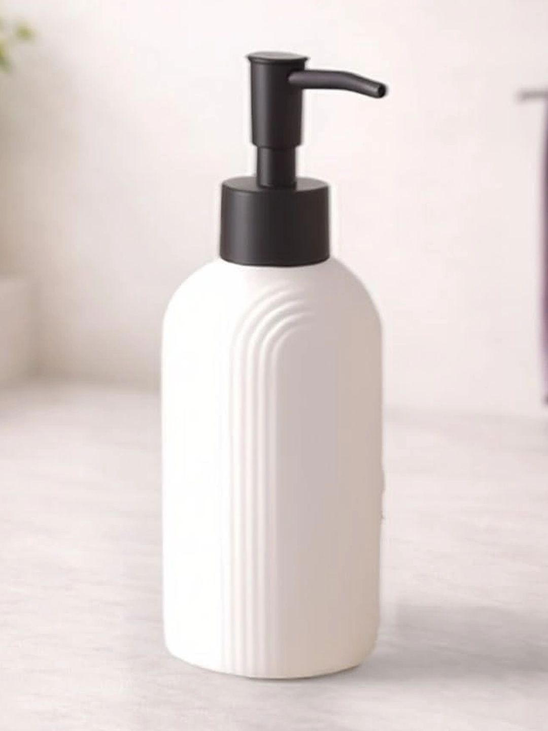 Rioware White Textured Ceramic Soap Dispenser-picture-42