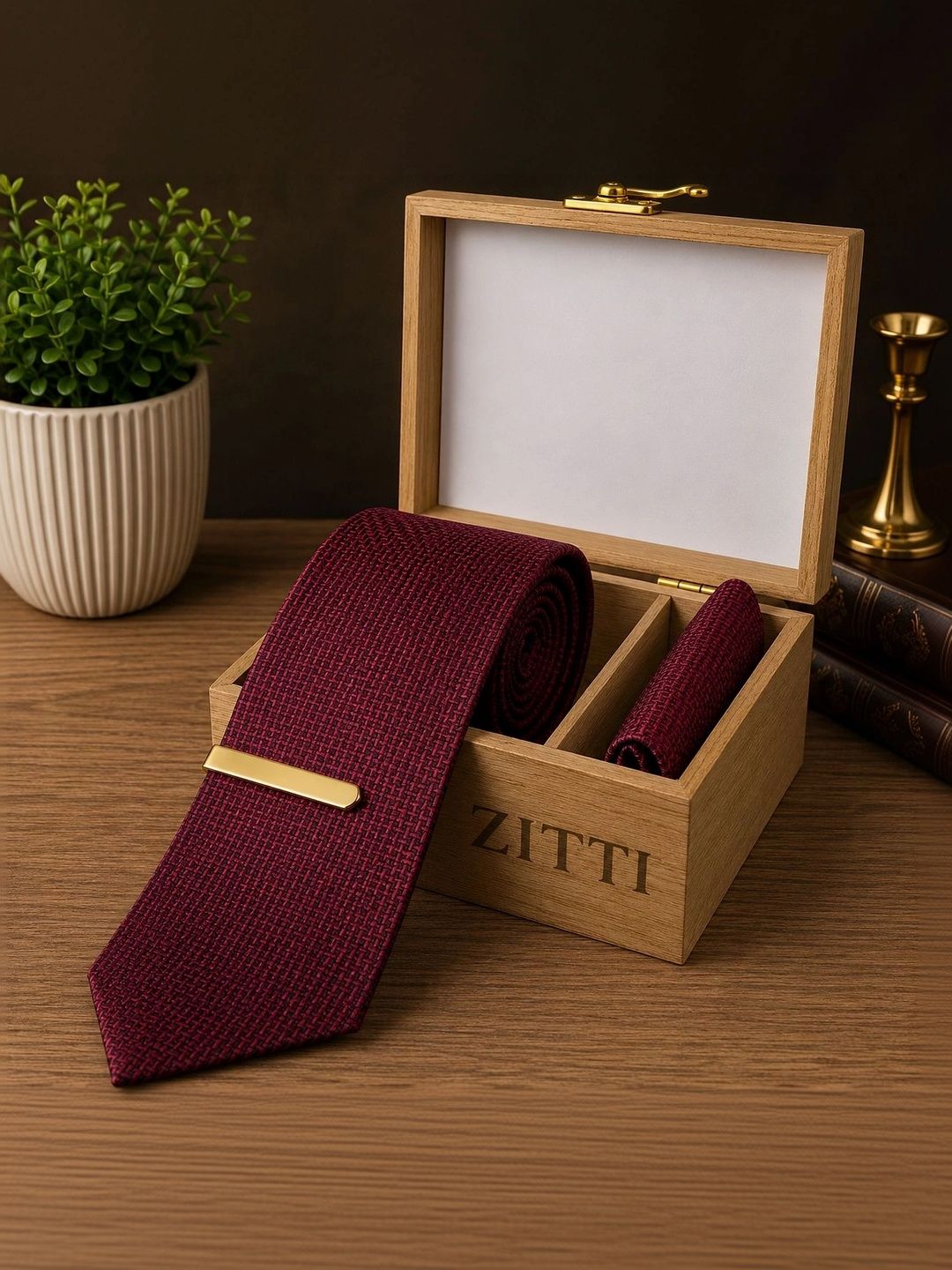 ZITTI Men Woven Design Broad Tie-picture-27