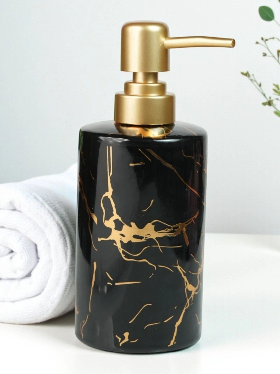 Kookee Black Abstract Ceramic Soap Dispenser-picture-15