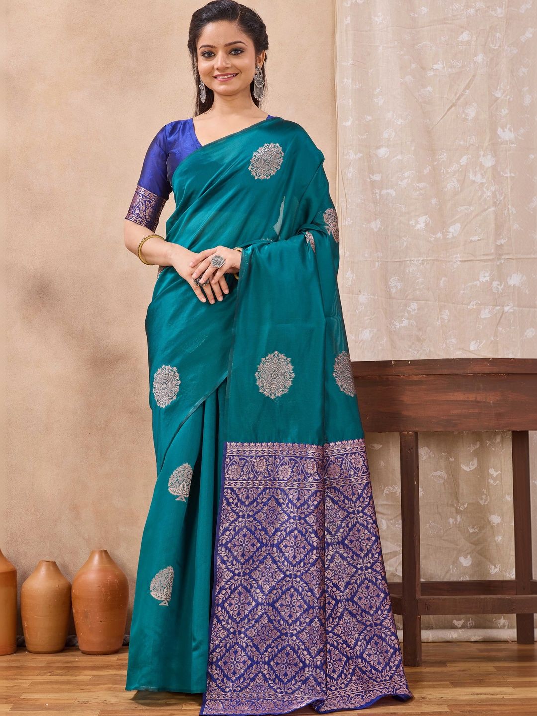 Moda Rapido Woven Design Zari Silk Cotton Banarasi Saree-picture-52