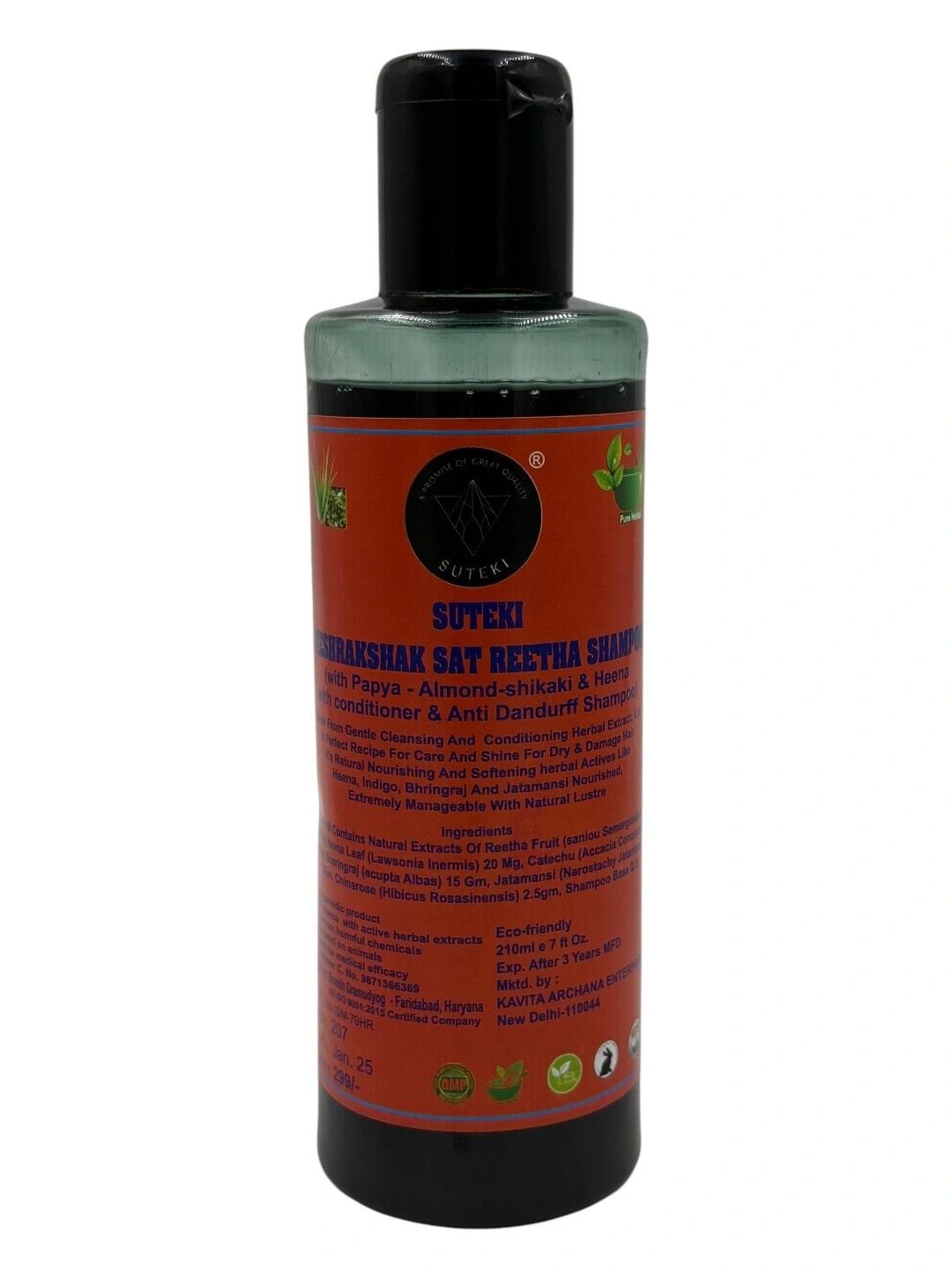 SUTEKI Set Of 2 Bhringraj Hair Oil & Reetha Shampoo - 210 ml Each-picture-24