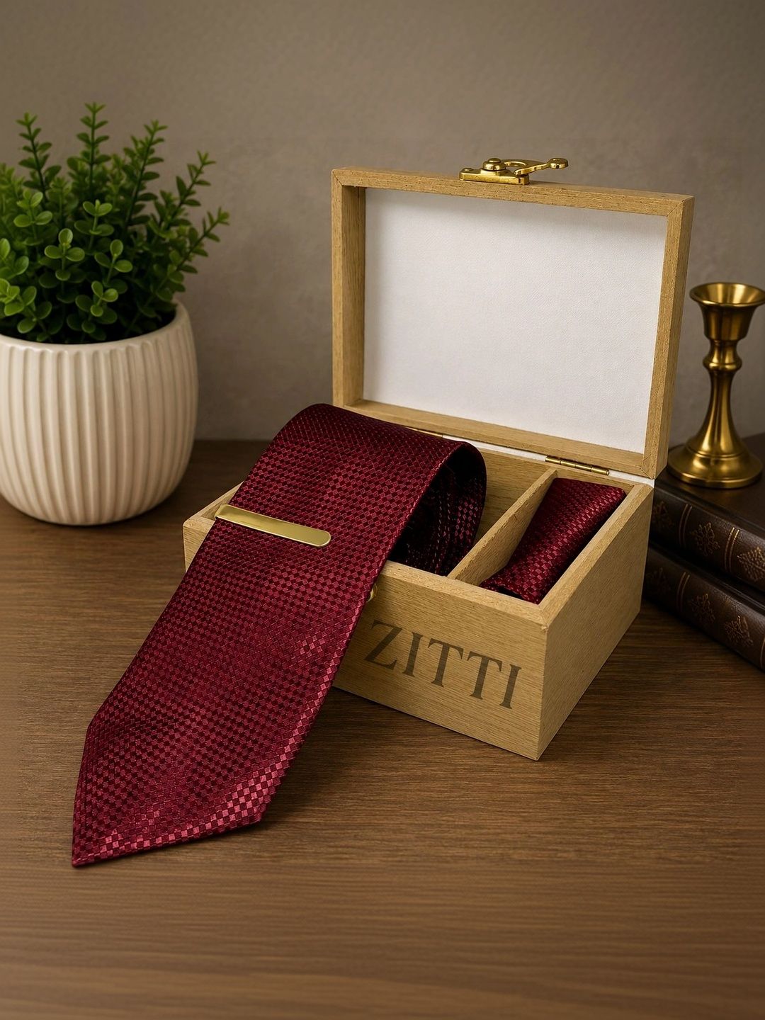 ZITTI Men Woven Design Broad Tie-picture-37