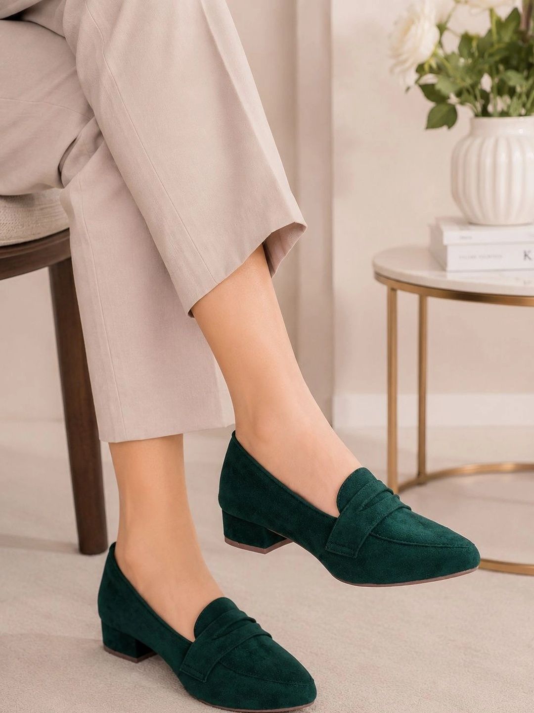 WALK SHOES Women Suede Loafers-image-0