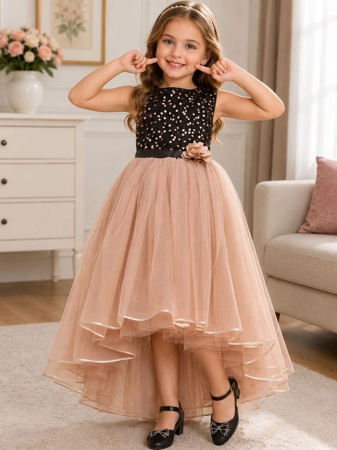 Dripteen Embellished Net Fit & Flare Maxi Dress-picture-30