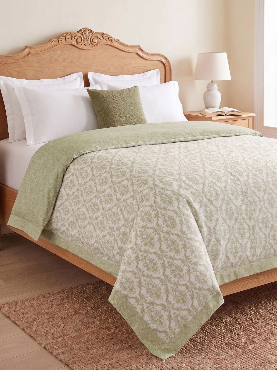 THE WHITE MOSS Green Ethnic Motifs Dohar-picture-29