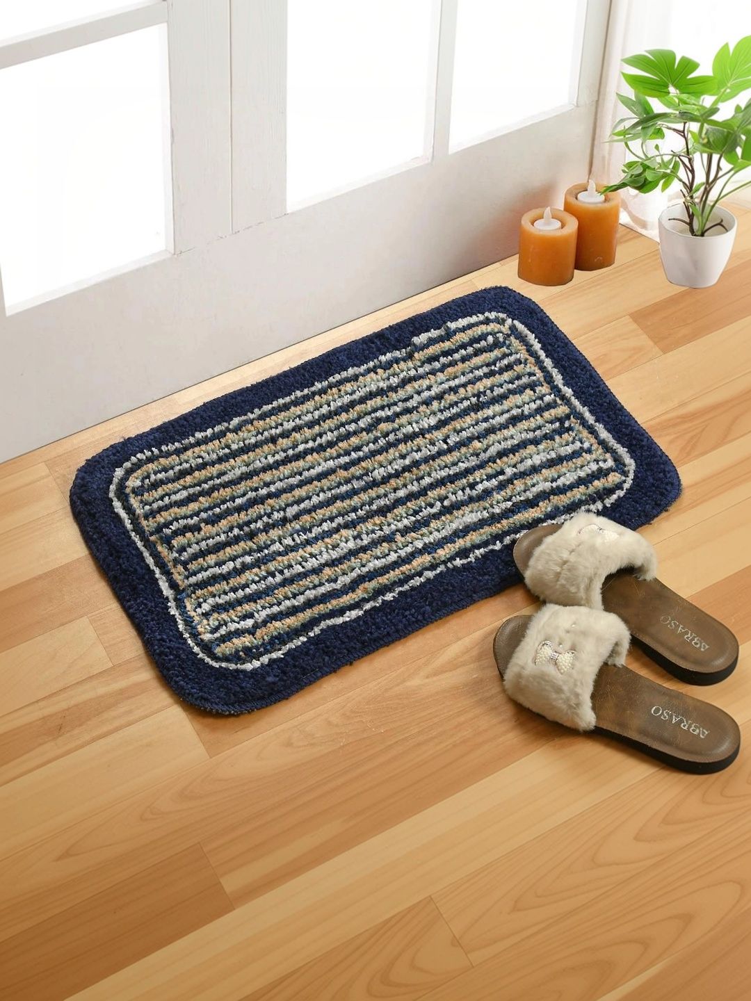 Aura Blue Cotton Doormats-image-8
