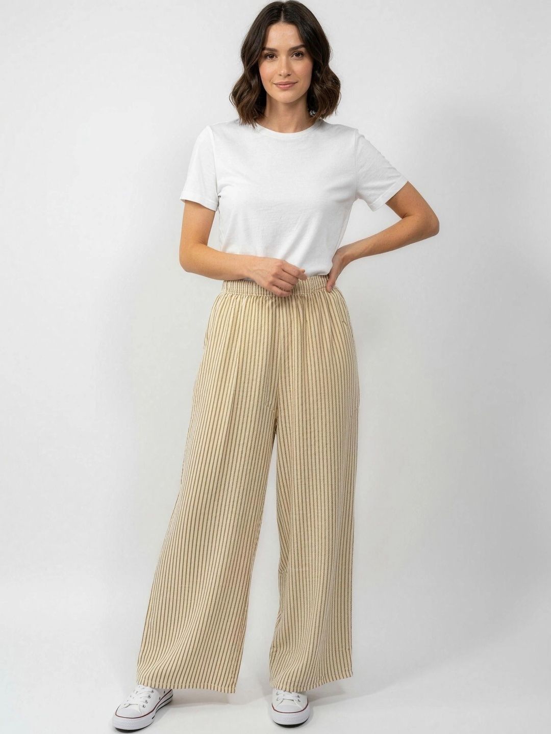 Neet Women Striped Relaxed Trousers-picture-54