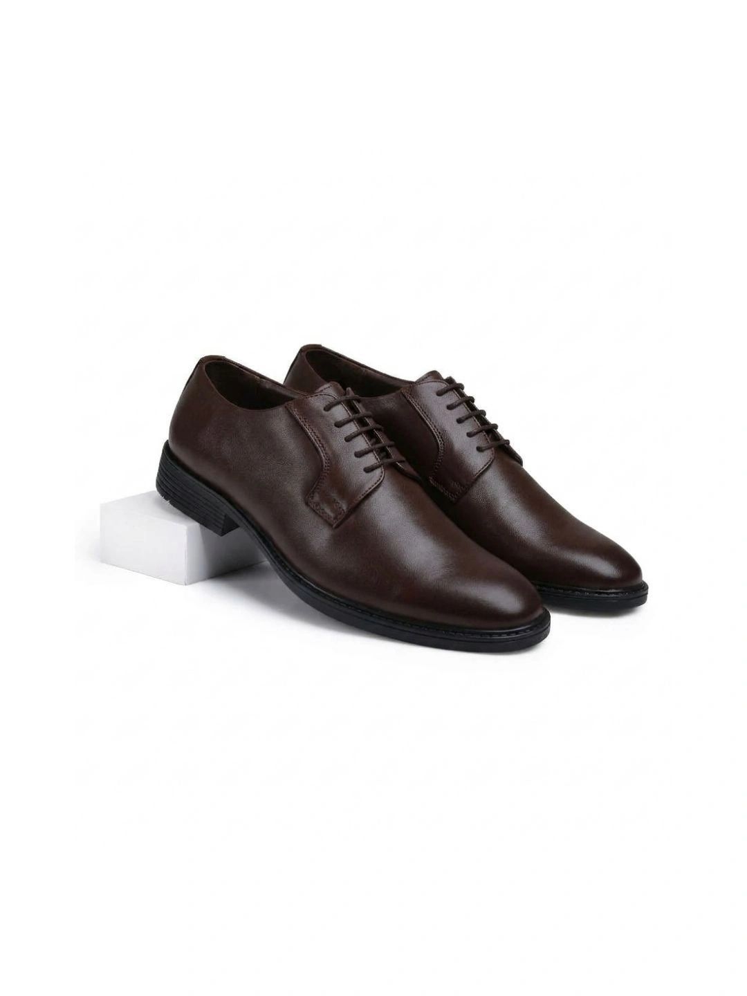 Chardonnay Men Leather Pointed Toe Formal Derbys-image-3