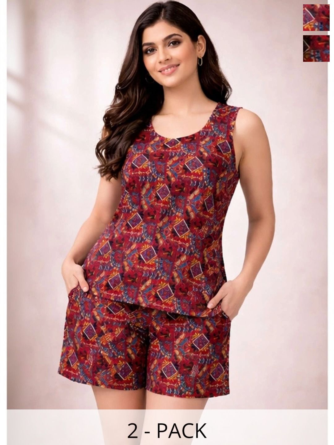 KASHMIRI QUEEN Women Printed Night suit-picture-4