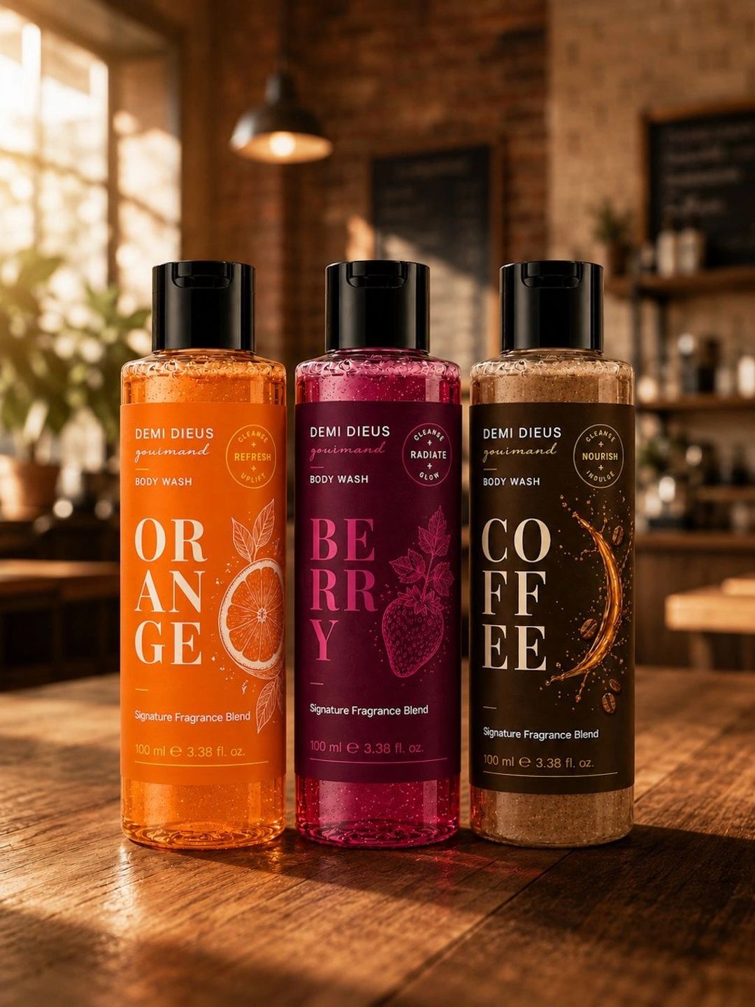 DEMI DIEUS Set Of 3 Orange, Coffee & Berry Body Wash - 100 ml Each-image-15