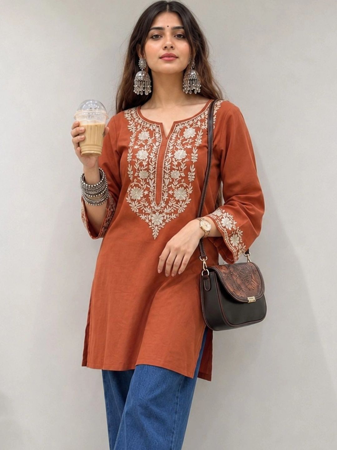 KALINI Ethnic Motifs Embroidered Kurti-picture-44