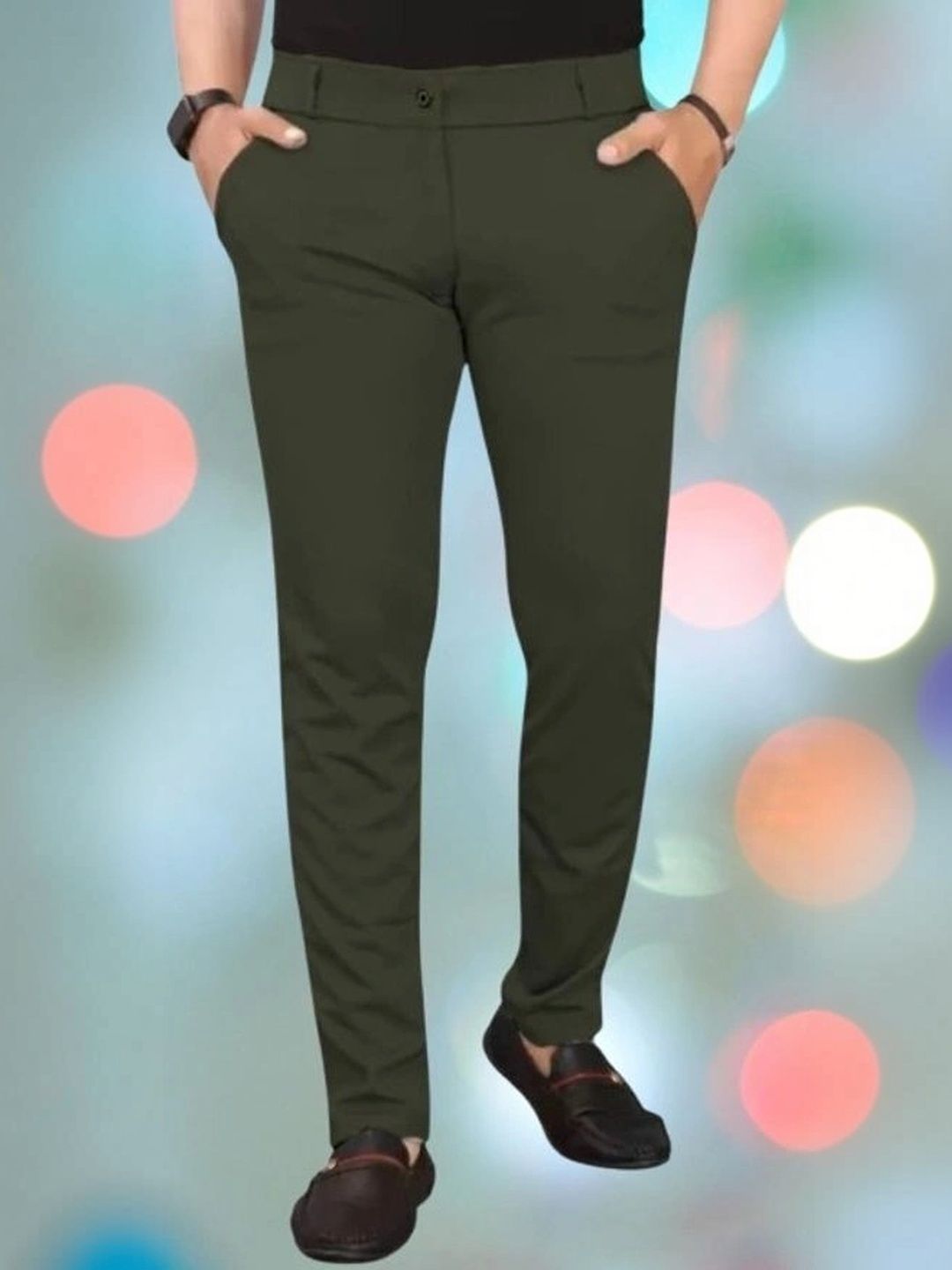 CIVIRASTYLE Men Smart Slim Fit Trousers-image-47