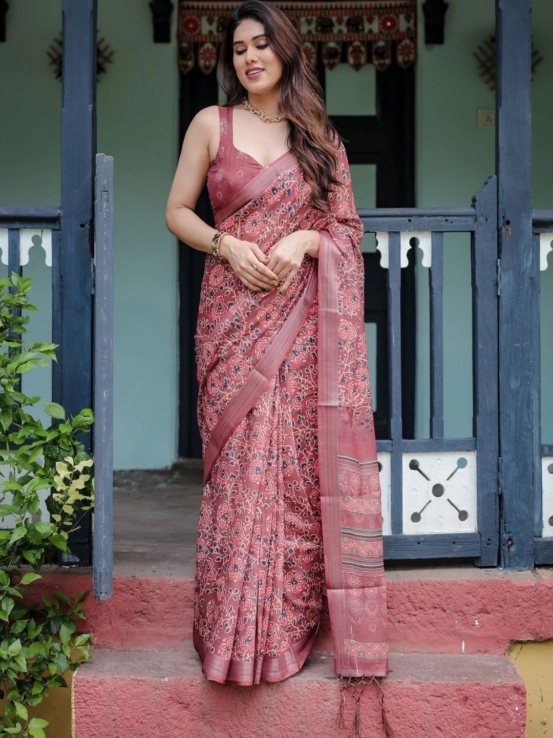 SPIRISA Kalamkari Pure Cotton Handloom Saree-picture-42