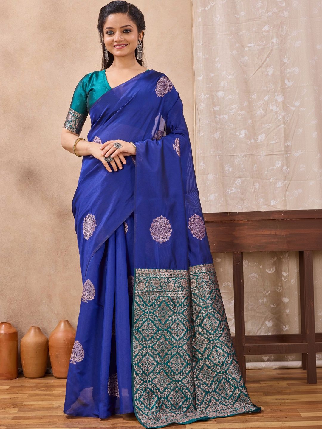 Moda Rapido Woven Design Zari Silk Cotton Banarasi Saree-picture-39