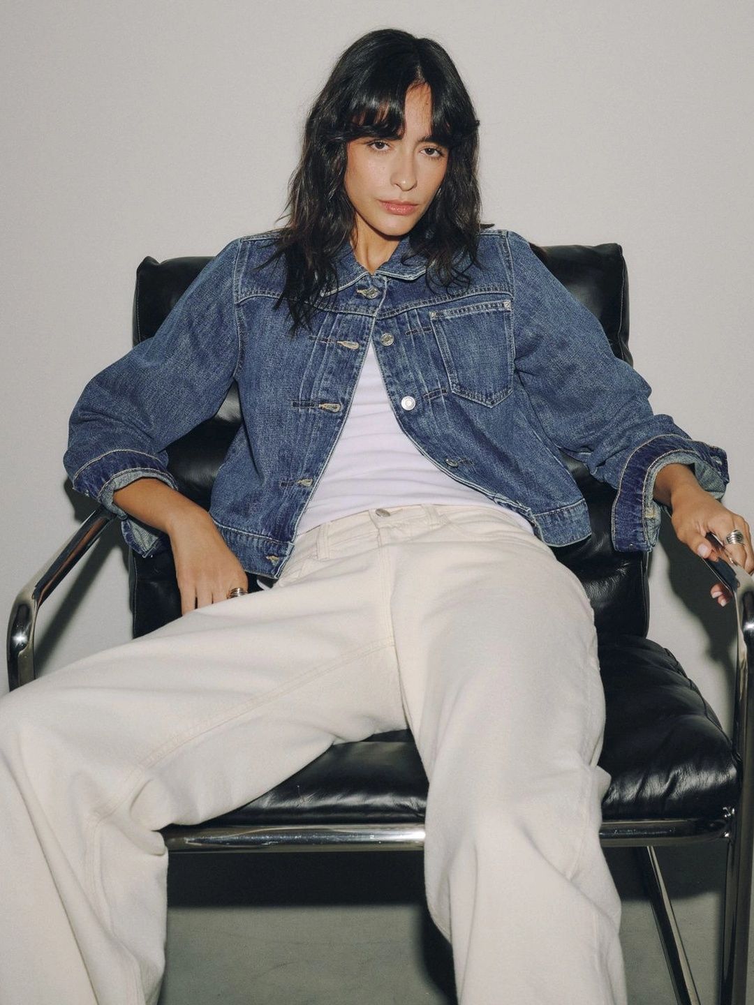 NEXT Women Spread Collar Denim Jacket-image-12