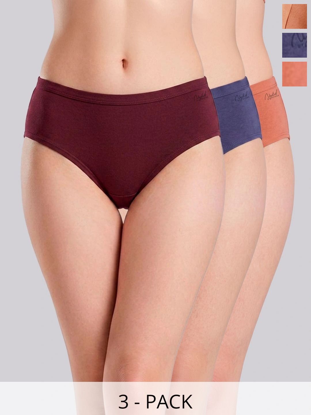 Nykd Women Pack of 3 Seamless Cotton Hipster Briefs-picture-36