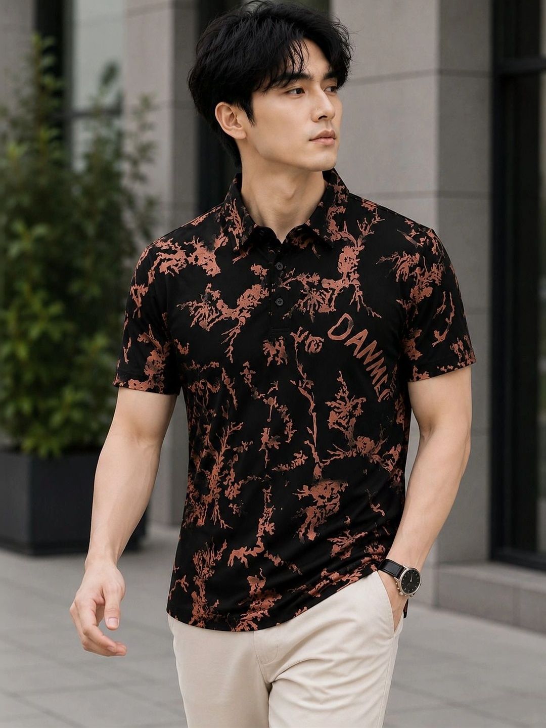 Mast & Harbour Men Printed Polo Collar T-shirt-picture-20