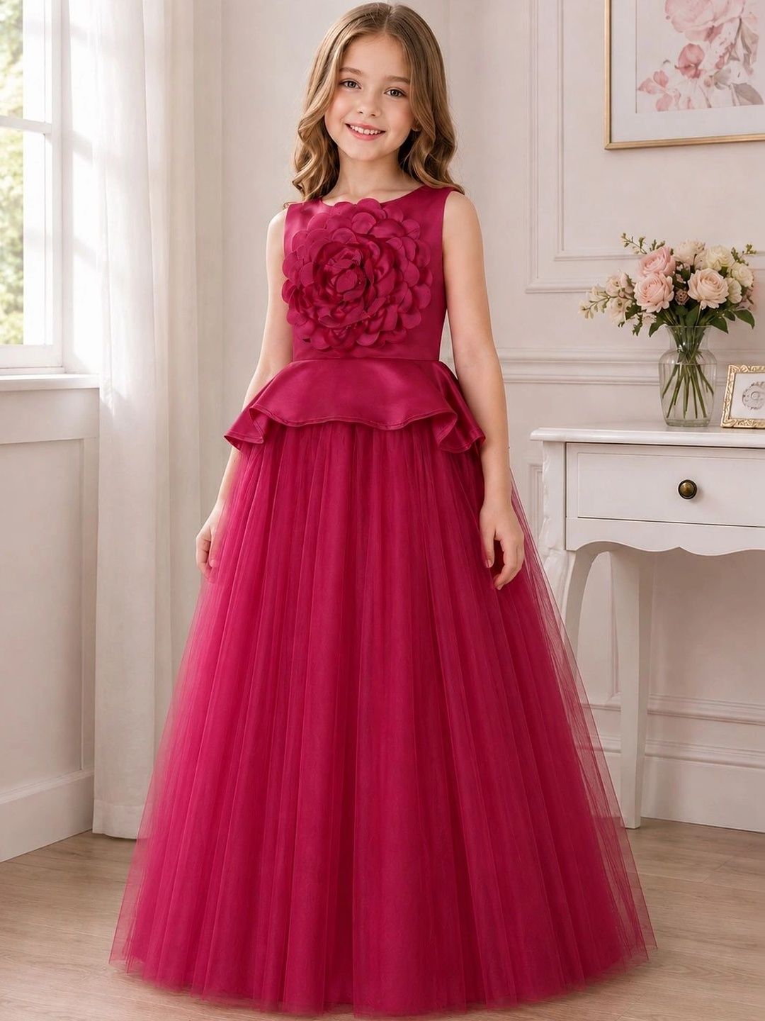 Dripteen Ruffled Net Maxi Dress-picture-10