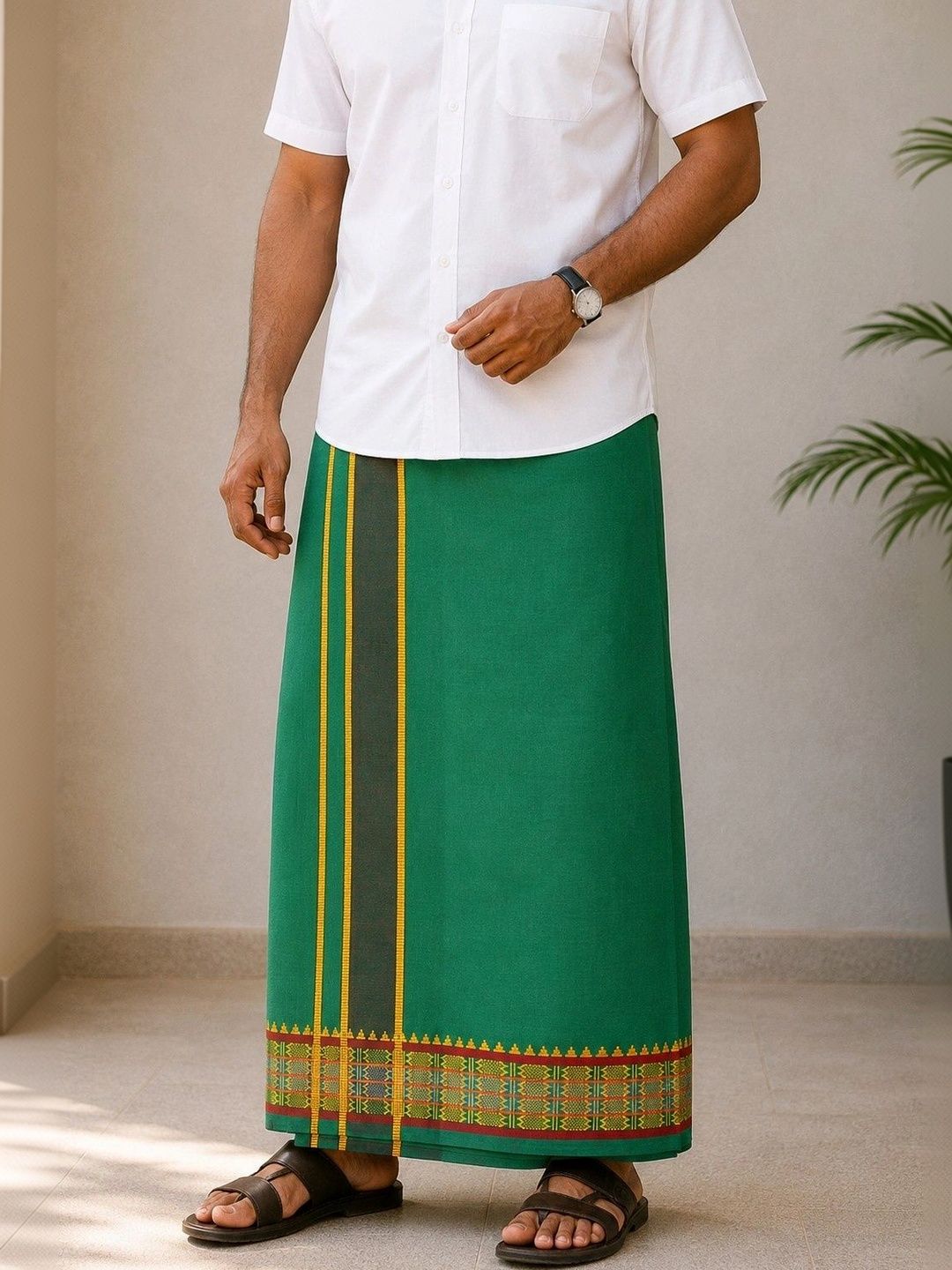Sharan Elegance Men Striped Cotton Dhoti Dhotis-picture-51