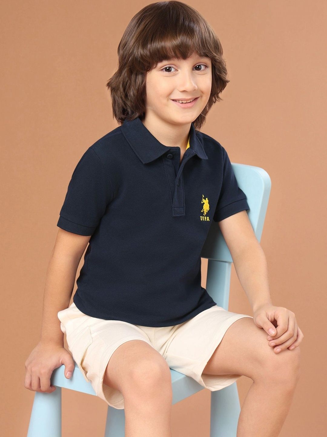 U.S. Polo Assn. Kids Boys Brand Logo Polo Collar T-shirt-picture-40