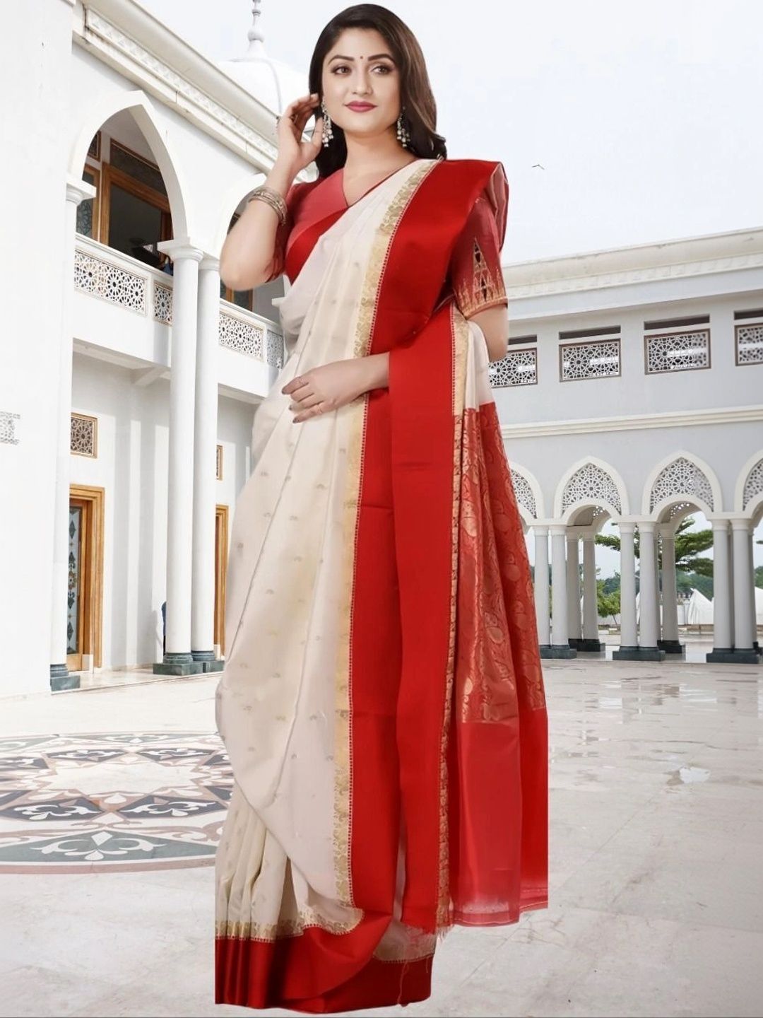 SILK HERITAGE Silk Blend Garad Saree-picture-42