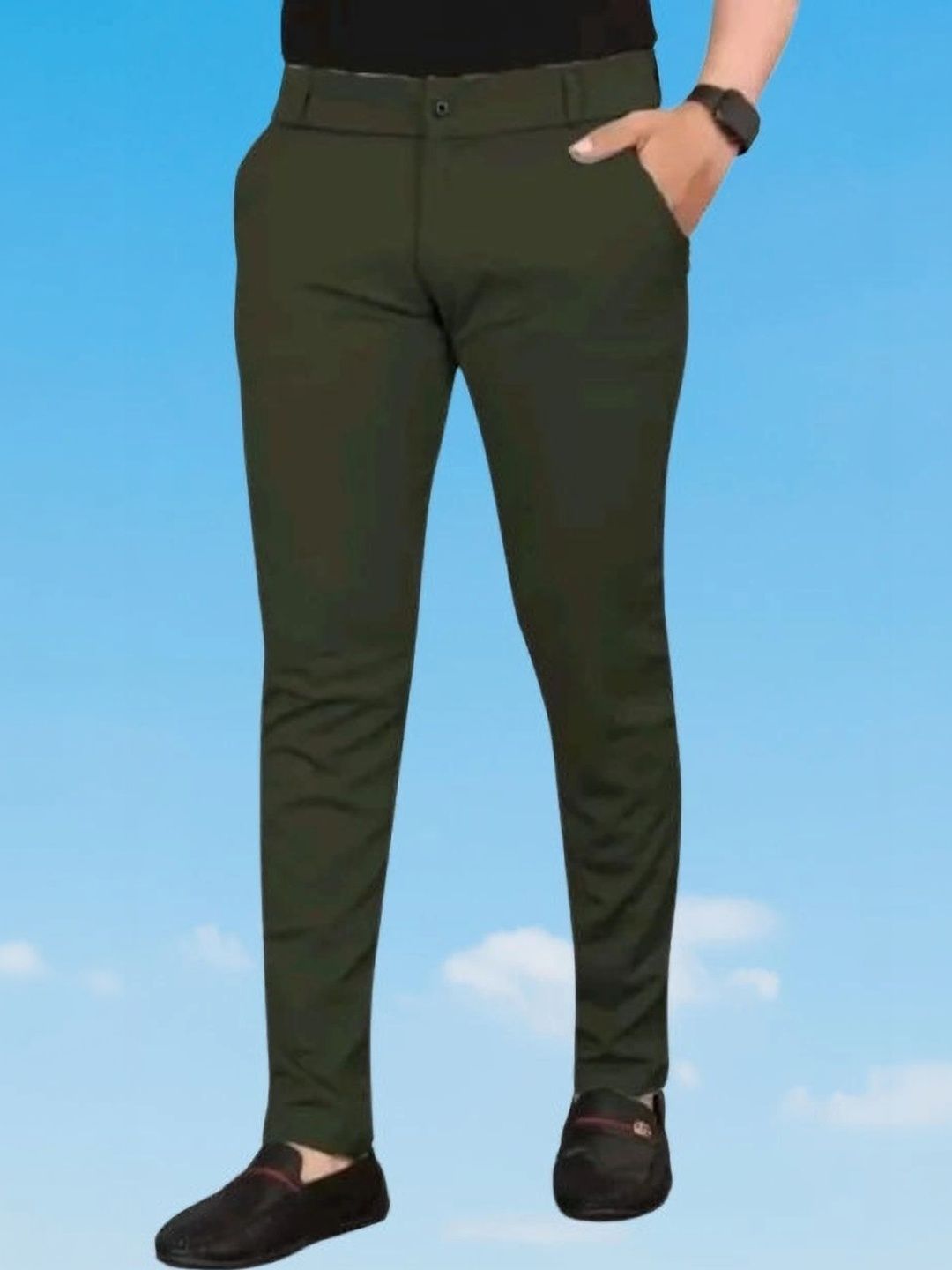 CIVIRASTYLE Men Smart Slim Fit Trousers-image-42