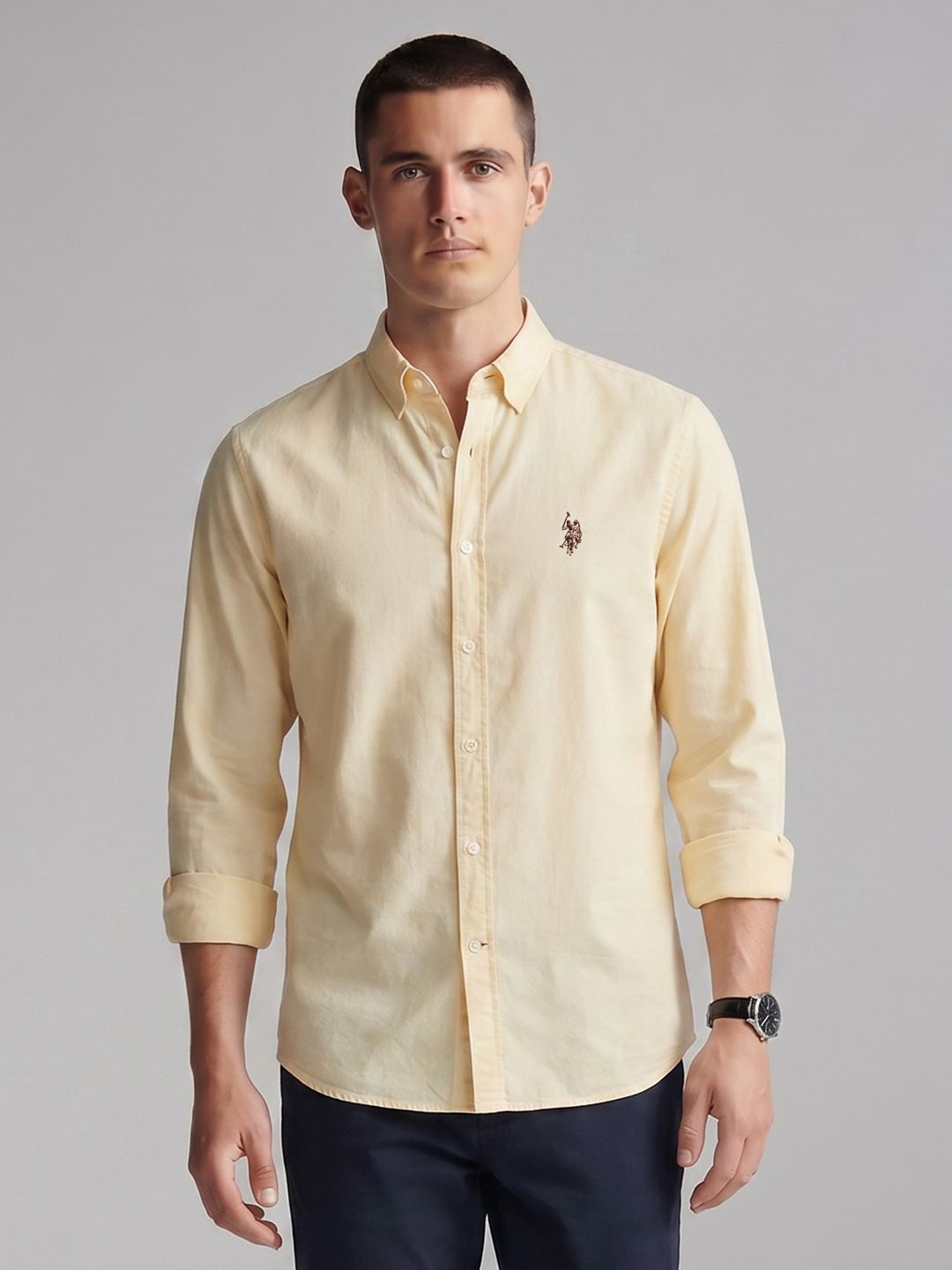U.S. Polo Assn. Tailored Fit Pure Cotton Casual Shirt-picture-27