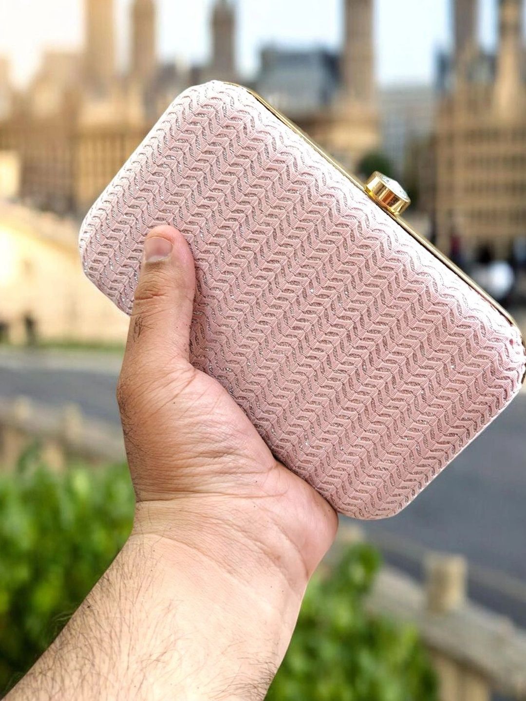 Anish Traders Textured Embellished Box Clutch-picture-29