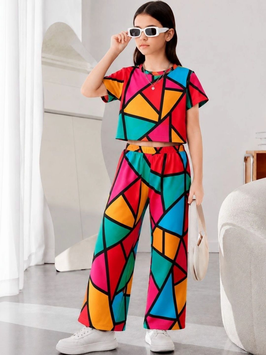 TOGEPI Cotton Printed Top with Palazzos-image-42
