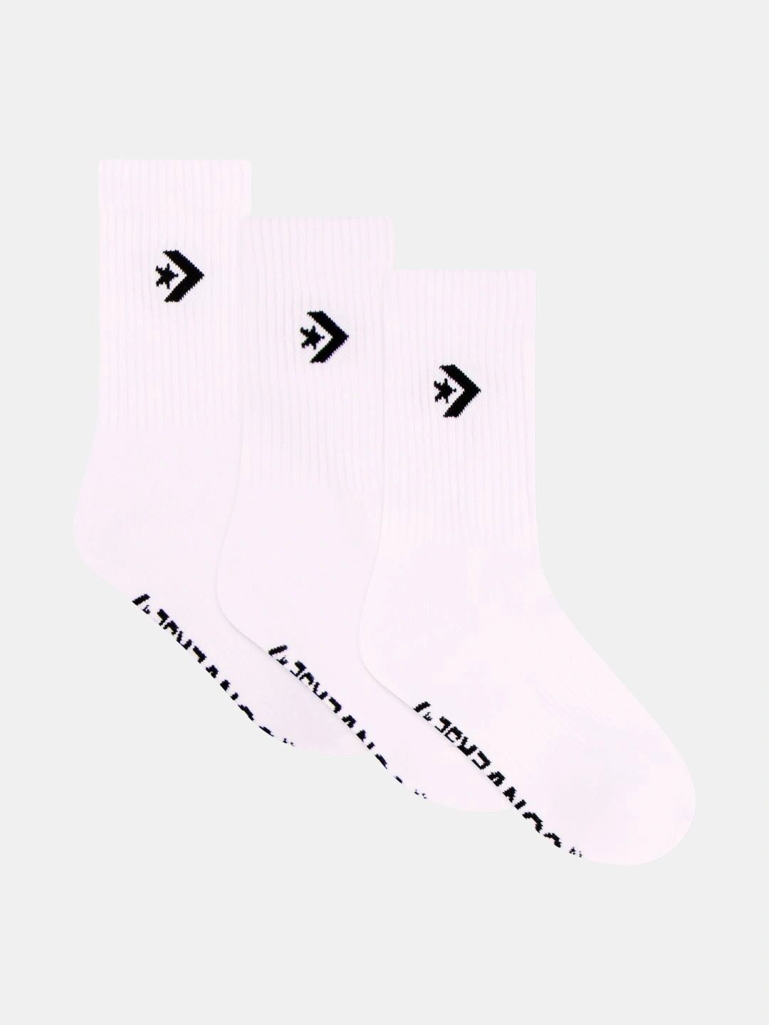 Converse Unisex Pack of 3 Cotton Blend Patterned Calf Length Socks-image-39