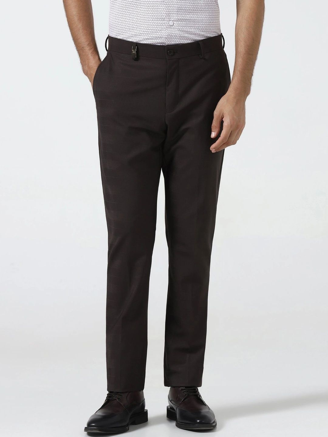 Blackberrys Men Checked Slim Fit Trousers-image-33