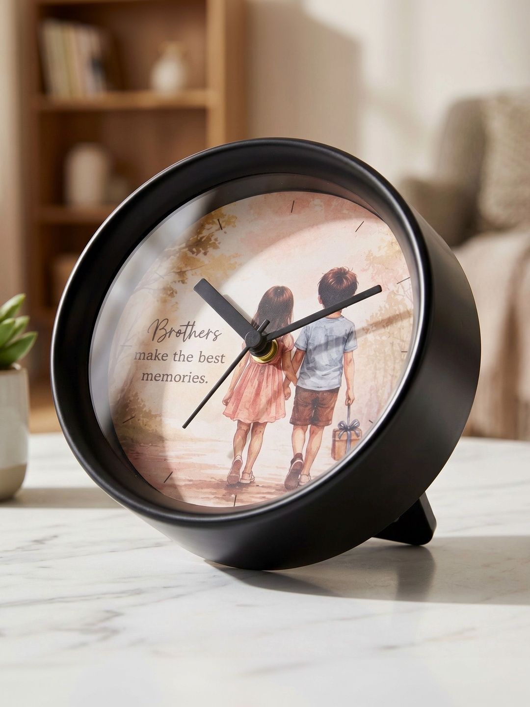 Home Centre Black Printed Contemporary Table Clock-picture-22