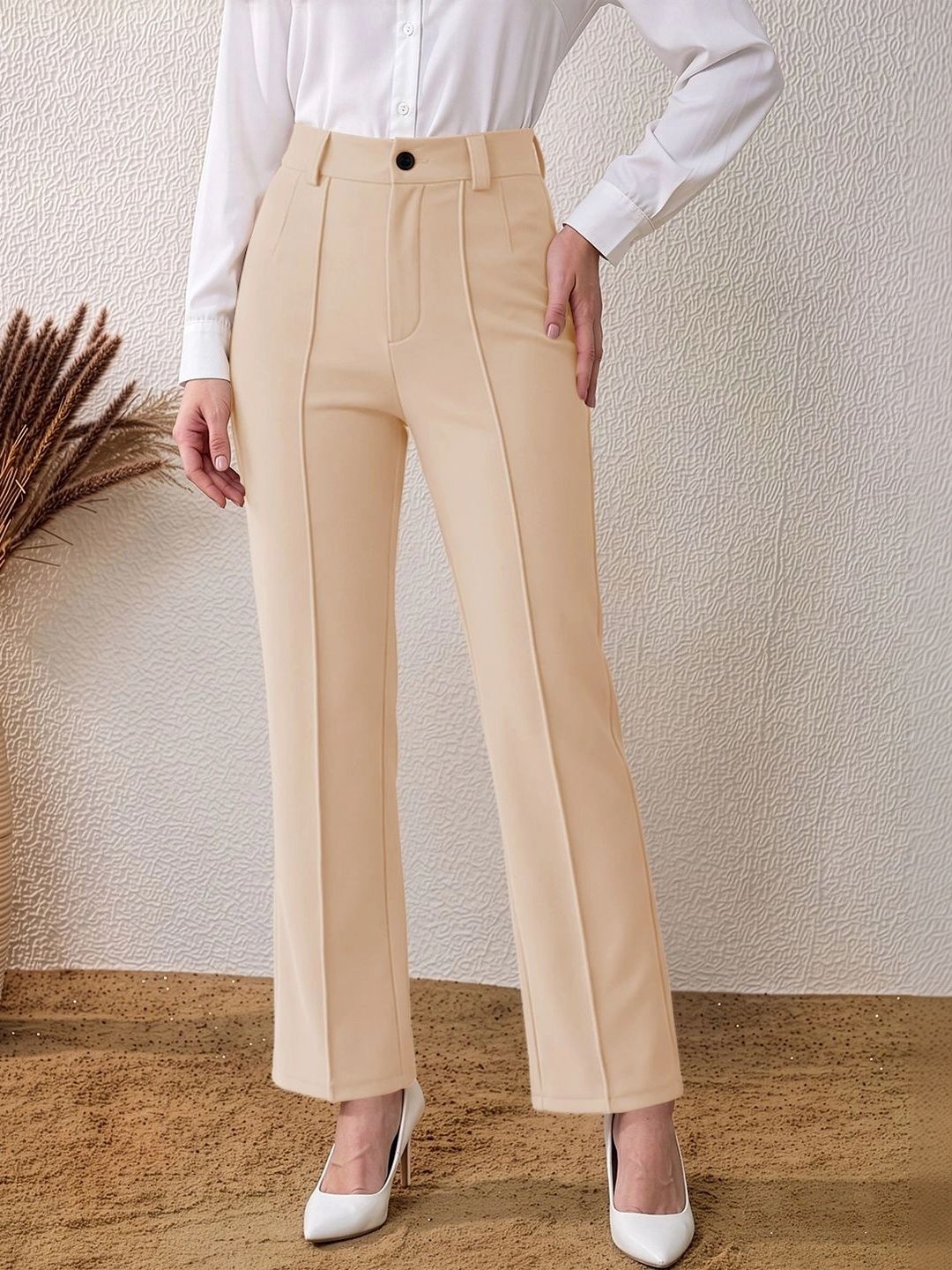Maheshvi Women Straight Fit High-Rise Trousers-picture-27