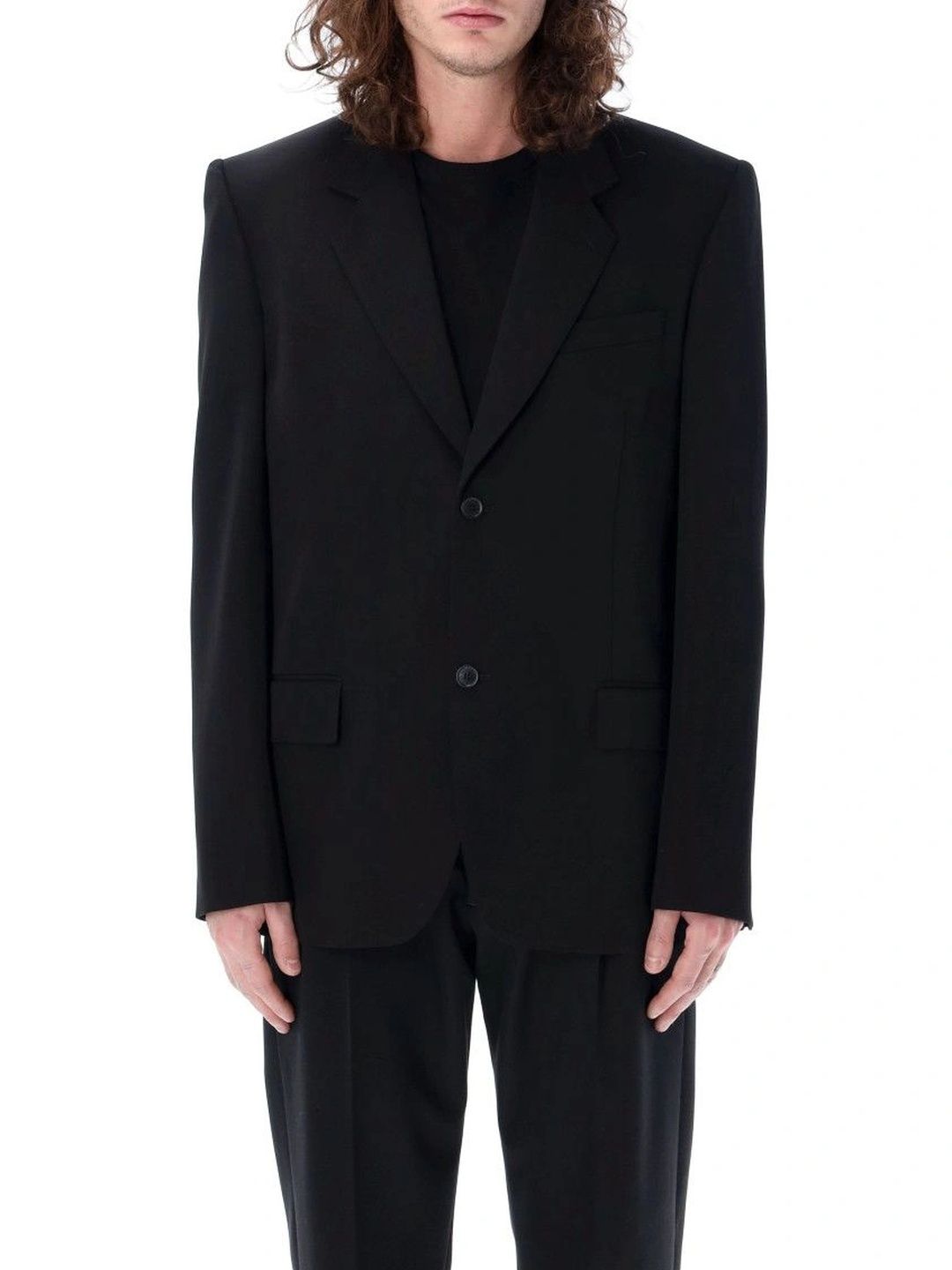 Balenciaga Black SINGLE-BREASTED WOOL JACKET-picture-13