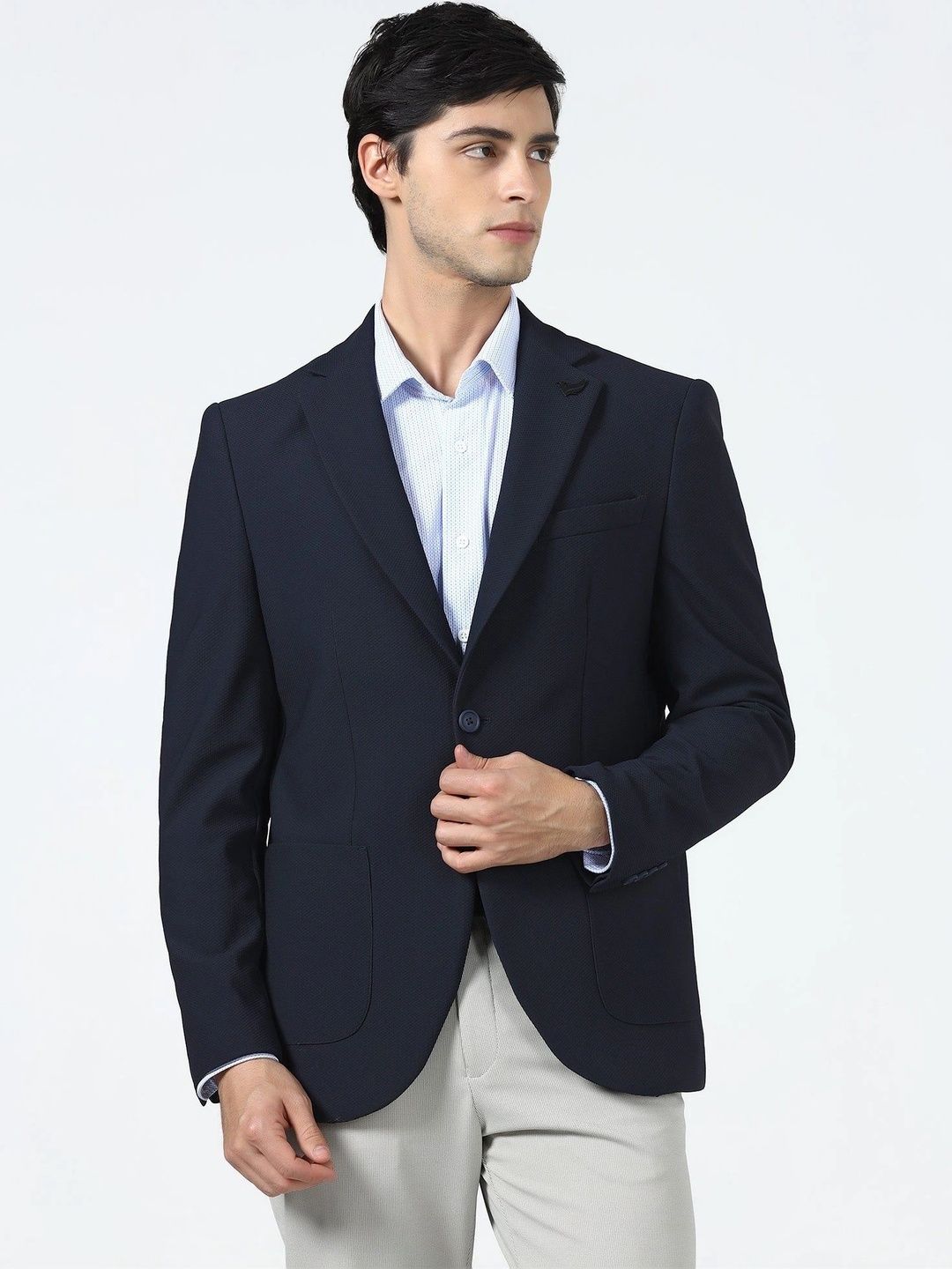 Blackberrys Notched Lapel Single-Breasted Slim Fit Formal Blazers-picture-22