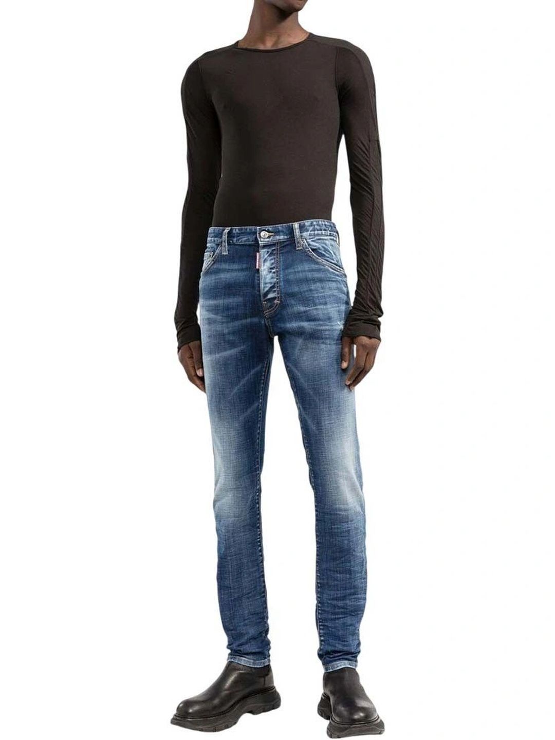 Dsquared2 Men Slim Fit Mid-Rise Low Distress Jeans-picture-29