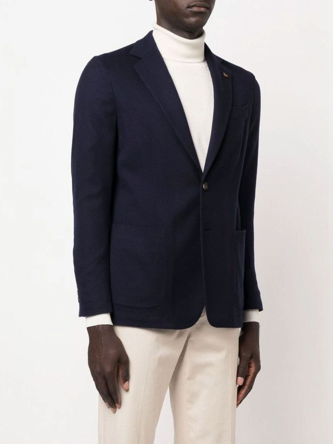 Colombo Navy Blue Wool Single-breasted Jacket-picture-30