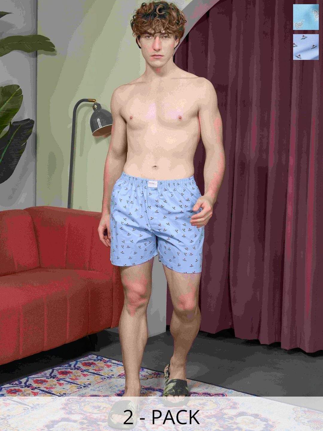 MAXZONE Pack Of 2 Printed Mid-Rise Boxers-picture-44