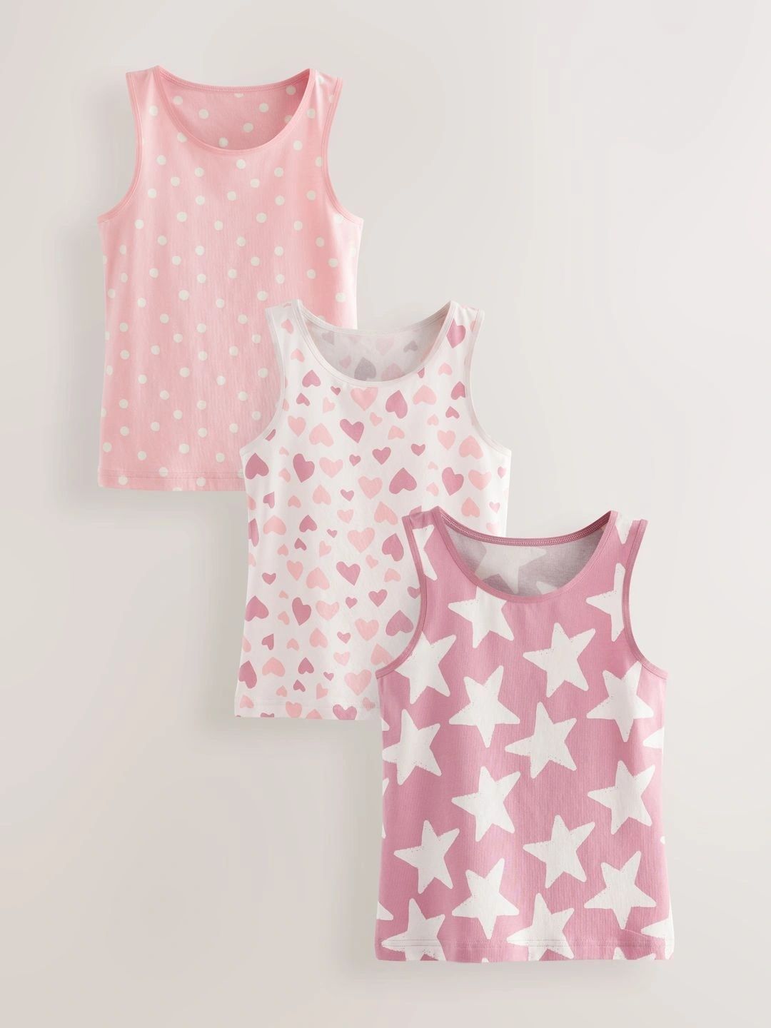 NEXT Girls Pack of 3 Printed Cotton Tank-picture-38